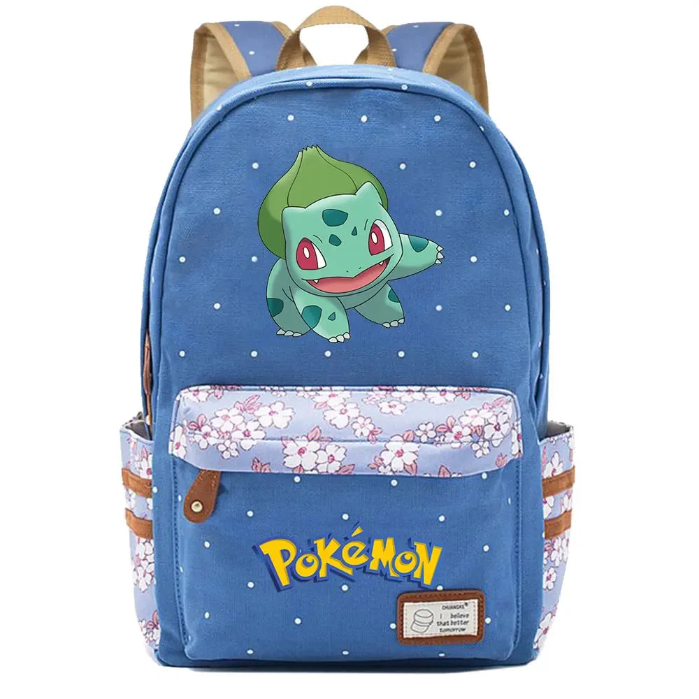 New Kawaii Charmander Squirtle Boy Girl Kids School Book Bags Women Bagpack Teenagers Schoolbags Canvas Travel Laptop Backpack