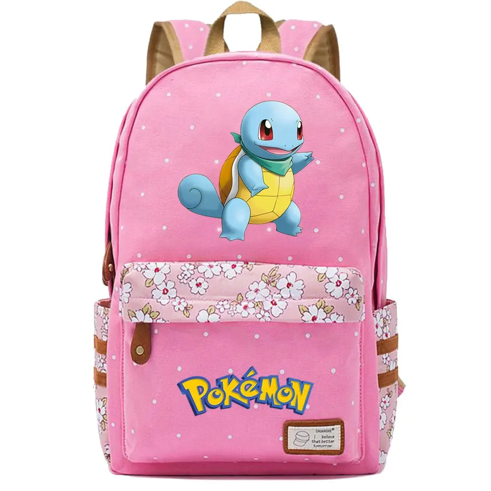 New Kawaii Charmander Squirtle Boy Girl Kids School Book Bags Women Bagpack Teenagers Schoolbags Canvas Travel Laptop Backpack
