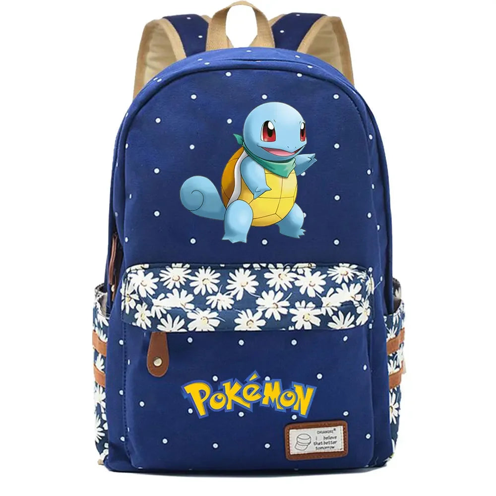 New Kawaii Charmander Squirtle Boy Girl Kids School Book Bags Women Bagpack Teenagers Schoolbags Canvas Travel Laptop Backpack