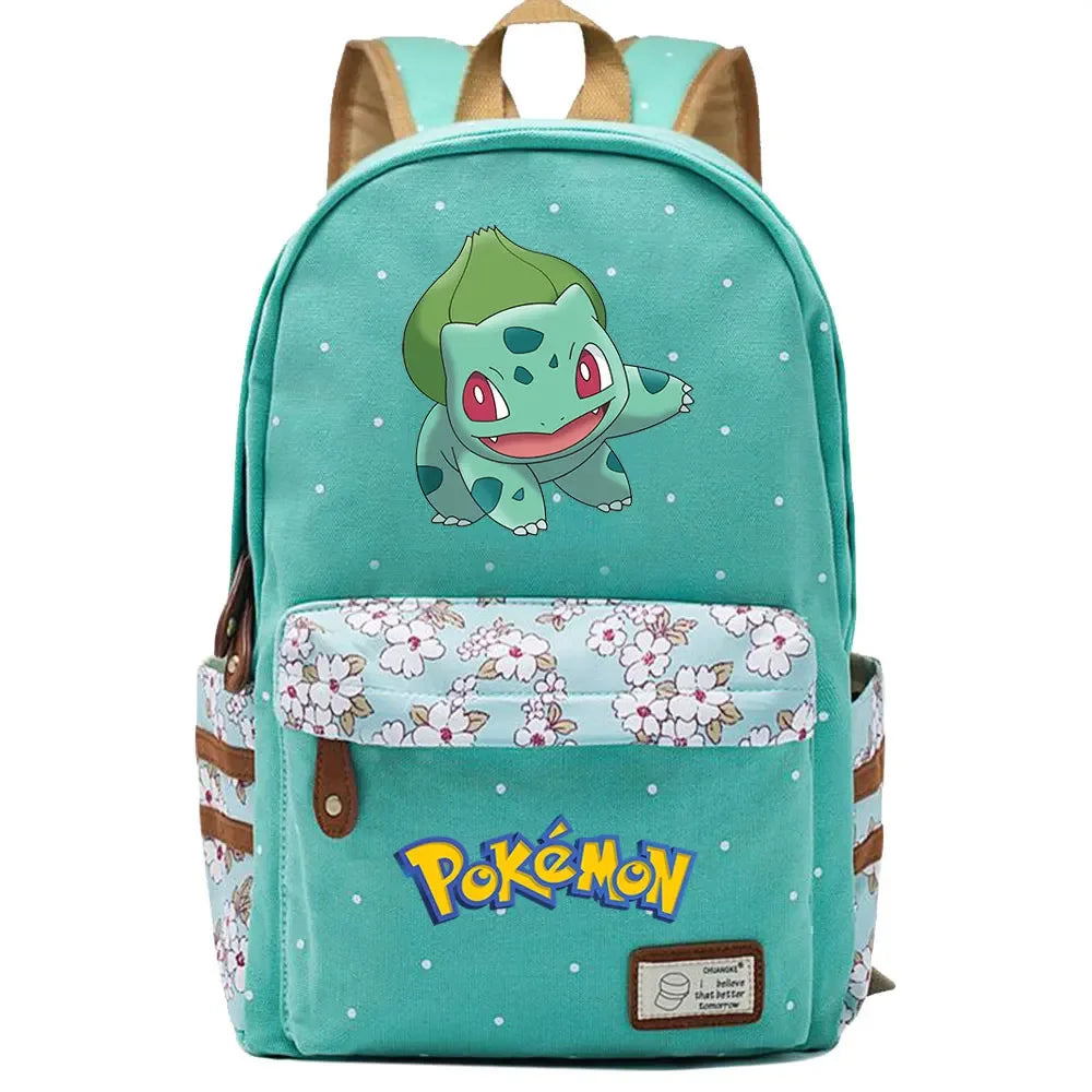 New Kawaii Charmander Squirtle Boy Girl Kids School Book Bags Women Bagpack Teenagers Schoolbags Canvas Travel Laptop Backpack
