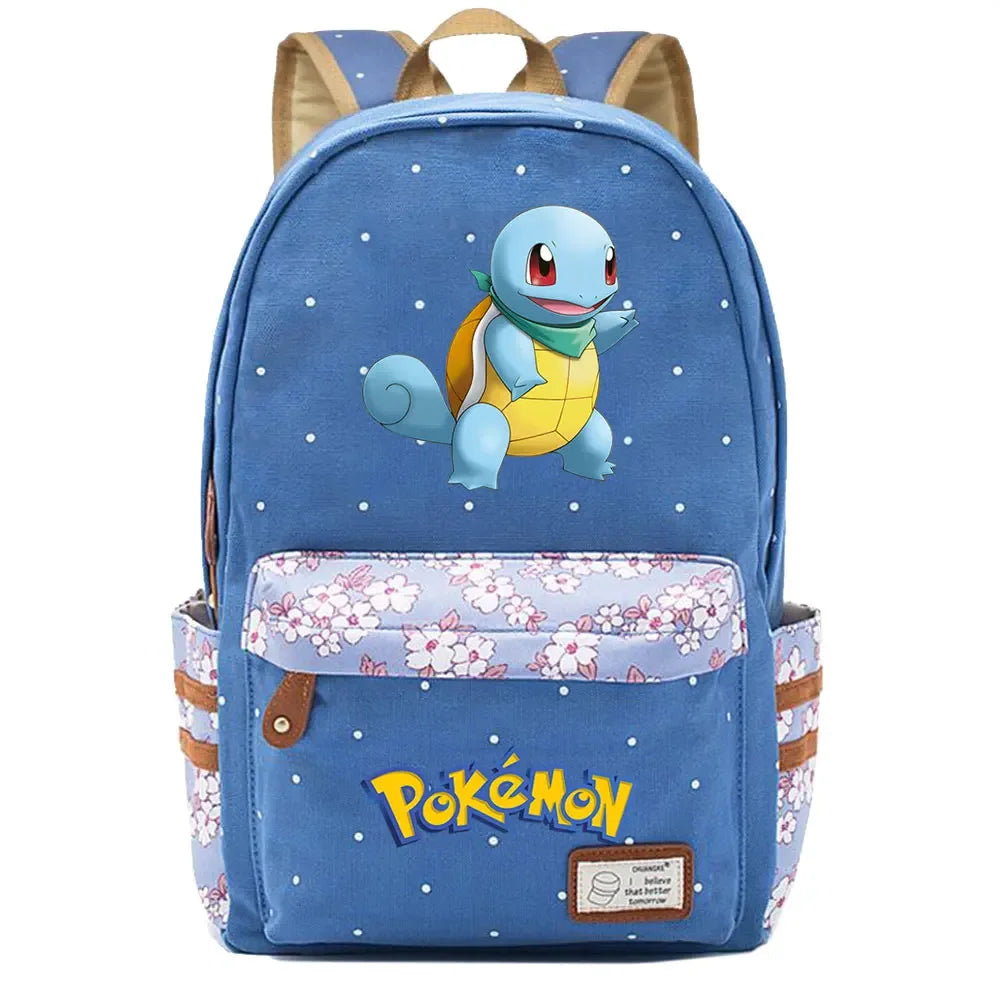 New Kawaii Charmander Squirtle Boy Girl Kids School Book Bags Women Bagpack Teenagers Schoolbags Canvas Travel Laptop Backpack