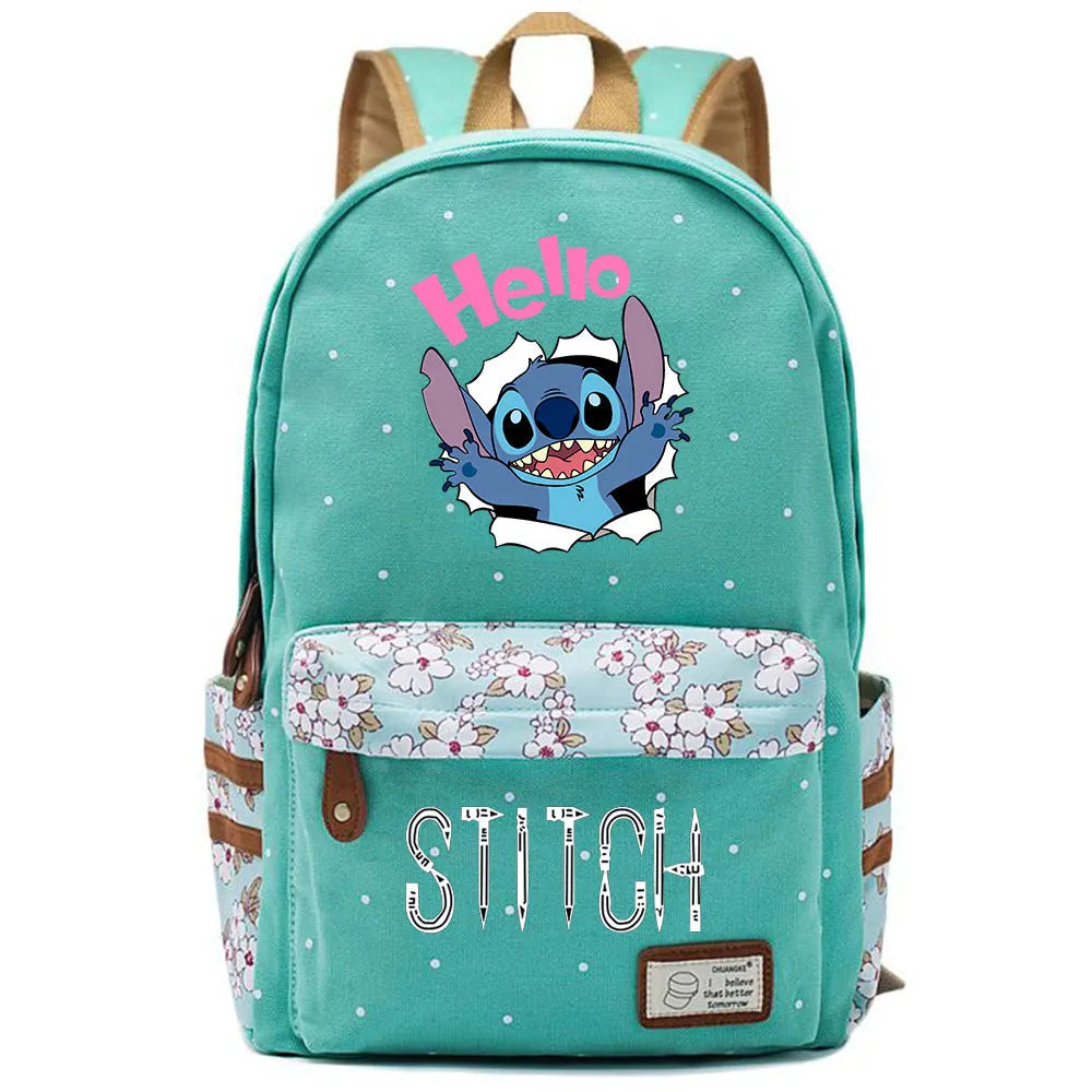 New Kawaii  Stitch Boy Girl Kids School Book Bags Women Bagpack Teenagers Schoolbags Canvas Travel Laptop Backpack