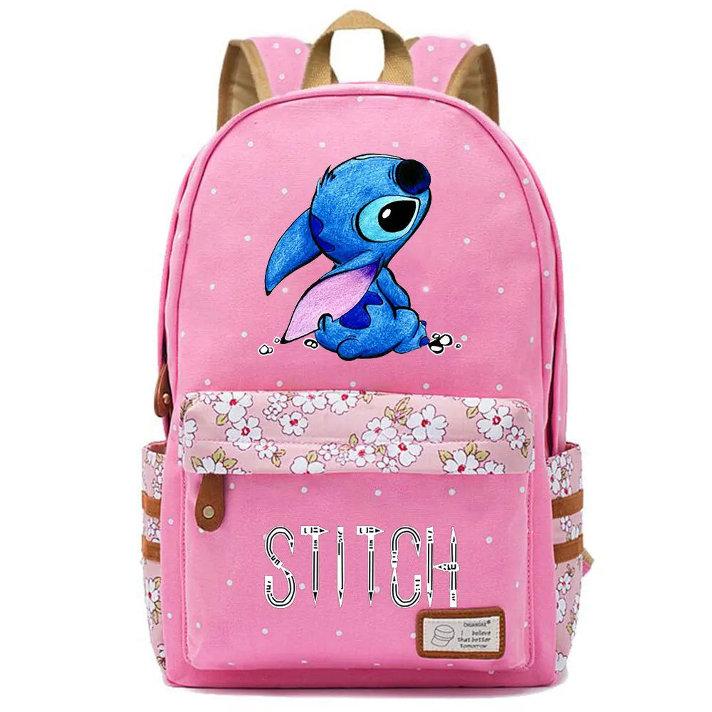 New Kawaii  Stitch Boy Girl Kids School Book Bags Women Bagpack Teenagers Schoolbags Canvas Travel Laptop Backpack