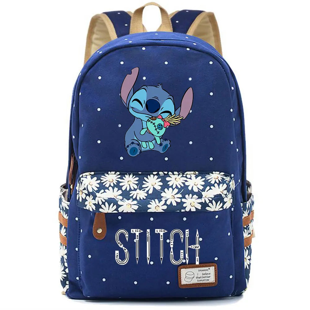 New Kawaii  Stitch Boy Girl Kids School Book Bags Women Bagpack Teenagers Schoolbags Canvas Travel Laptop Backpack