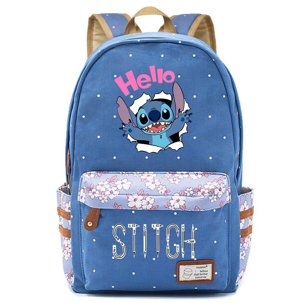 New Kawaii  Stitch Boy Girl Kids School Book Bags Women Bagpack Teenagers Schoolbags Canvas Travel Laptop Backpack