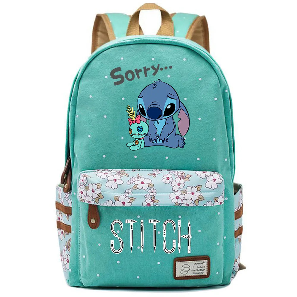 New Kawaii  Stitch Boy Girl Kids School Book Bags Women Bagpack Teenagers Schoolbags Canvas Travel Laptop Backpack