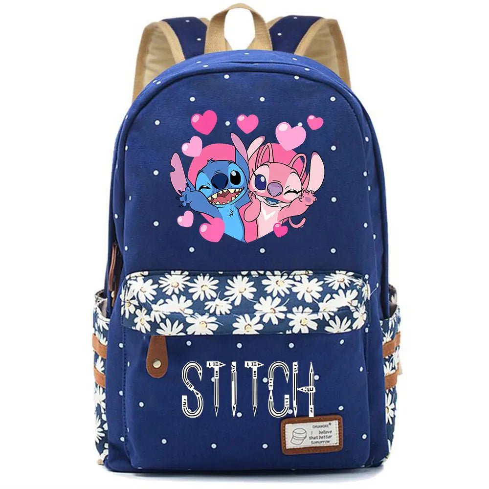 New Kawaii  Stitch Boy Girl Kids School Book Bags Women Bagpack Teenagers Schoolbags Canvas Travel Laptop Backpack