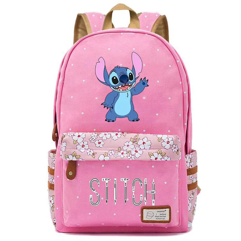 New Kawaii  Stitch Boy Girl Kids School Book Bags Women Bagpack Teenagers Schoolbags Canvas Travel Laptop Backpack