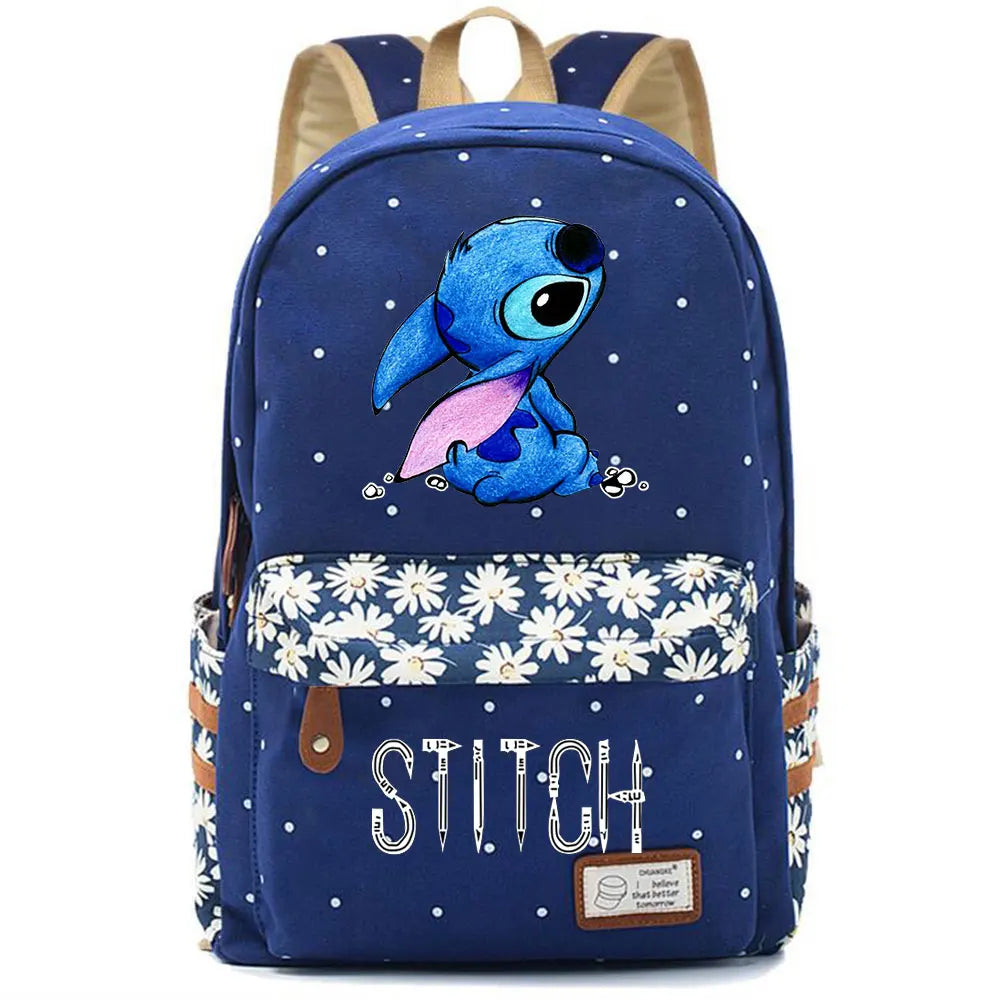 New Kawaii  Stitch Boy Girl Kids School Book Bags Women Bagpack Teenagers Schoolbags Canvas Travel Laptop Backpack
