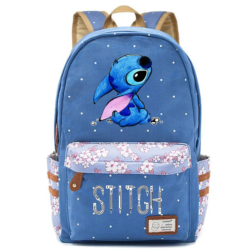 New Kawaii  Stitch Boy Girl Kids School Book Bags Women Bagpack Teenagers Schoolbags Canvas Travel Laptop Backpack