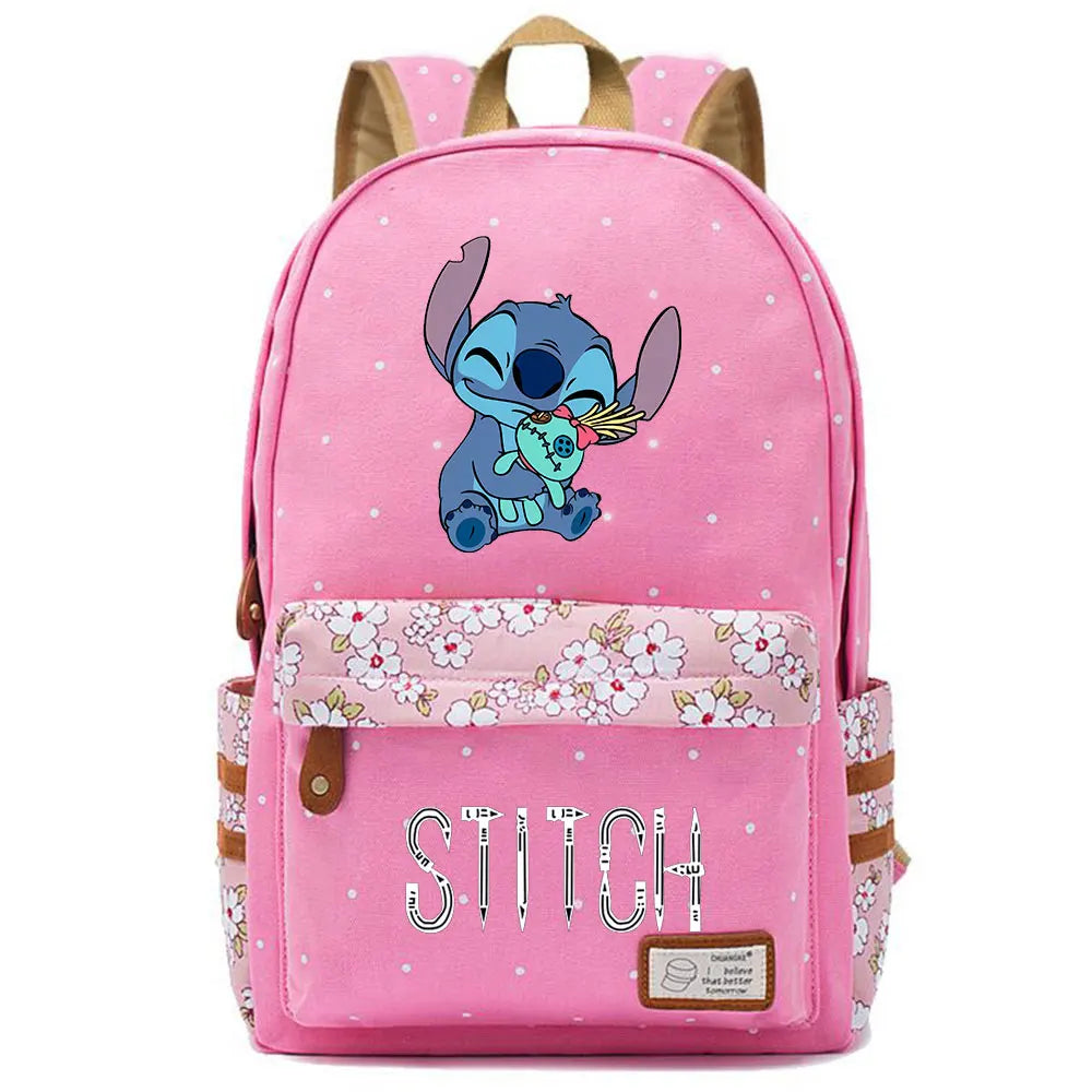 New Kawaii  Stitch Boy Girl Kids School Book Bags Women Bagpack Teenagers Schoolbags Canvas Travel Laptop Backpack