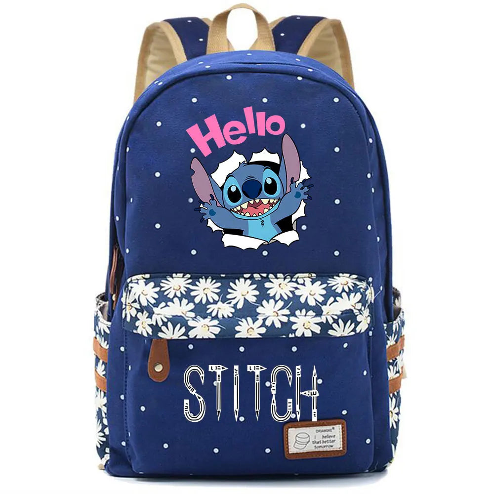 New Kawaii  Stitch Boy Girl Kids School Book Bags Women Bagpack Teenagers Schoolbags Canvas Travel Laptop Backpack