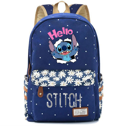 New Kawaii  Stitch Boy Girl Kids School Book Bags Women Bagpack Teenagers Schoolbags Canvas Travel Laptop Backpack