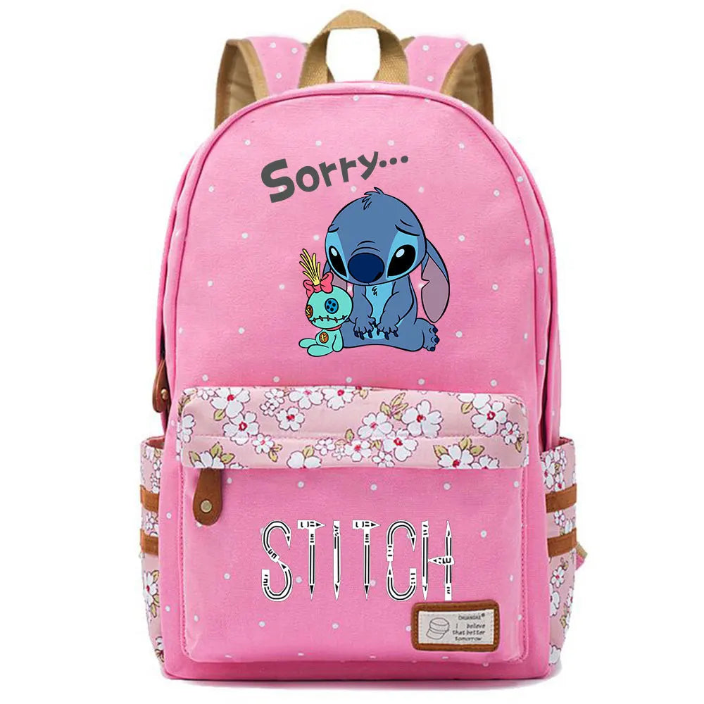 New Kawaii  Stitch Boy Girl Kids School Book Bags Women Bagpack Teenagers Schoolbags Canvas Travel Laptop Backpack