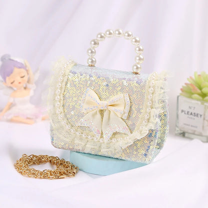 New Kids Mini Handbag Cute Princess Crossbody Bags for Girls Bowknot Party Hand Bag Toddler Linen Purses and Handbags Gift