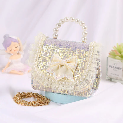 New Kids Mini Handbag Cute Princess Crossbody Bags for Girls Bowknot Party Hand Bag Toddler Linen Purses and Handbags Gift