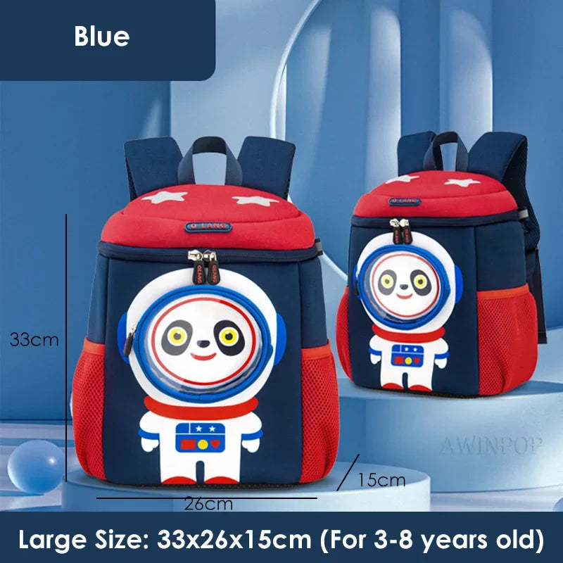 New Kindergarten Space Panda School Bags for Boy Student Backpack 3D Cartoon Schoolbag Girls Pink Kawaii Bookbag Mochila Escolar