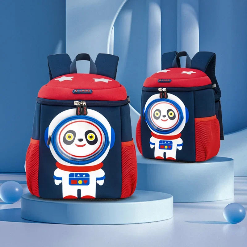 New Kindergarten Space Panda School Bags for Boy Student Backpack 3D Cartoon Schoolbag Girls Pink Kawaii Bookbag Mochila Escolar