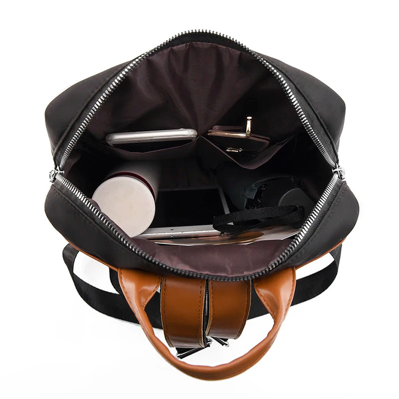 New Knapsack Mochilas Sac A Dos Fashionable Color Blocking Design Backpack With High Density Anti Splash Buffalo Fabric Bagpack