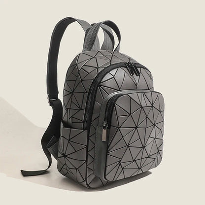 New Korea female Backpacks Women Large Capacity Geometric Backpack Bag Female Drawstring Holographic Backpack School Bag