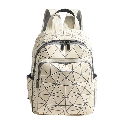 New Korea female Backpacks Women Large Capacity Geometric Backpack Bag Female Drawstring Holographic Backpack School Bag