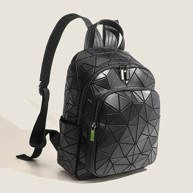 New Korea female Backpacks Women Large Capacity Geometric Backpack Bag Female Drawstring Holographic Backpack School Bag