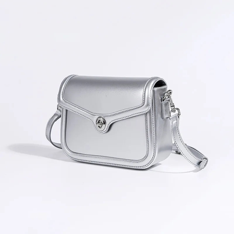 New Korean Chic Minority Designer Tofu Small Square Bag Fashion High Quality Latchsilver Shoulder Bags Elegant Commuter Bolsas