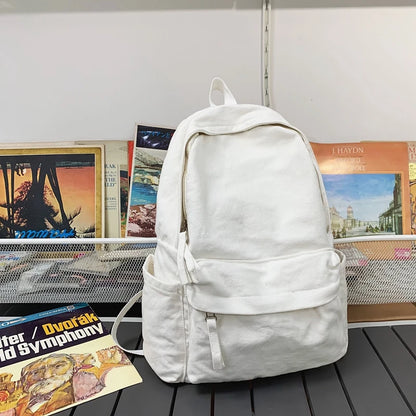 New Korean Large Capacity Canvas Backpacks Women Kawaii Students Preppy Bag for Teenage Girls Boy School Travel Backpack Bookbag