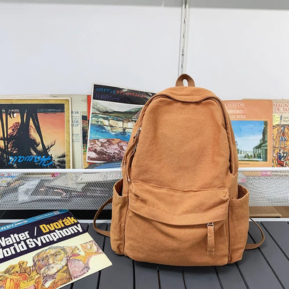 New Korean Large Capacity Canvas Backpacks Women Kawaii Students Preppy Bag for Teenage Girls Boy School Travel Backpack Bookbag