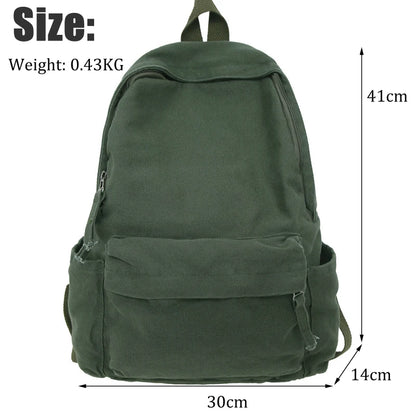New Korean Large Capacity Canvas Backpacks Women Kawaii Students Preppy Bag for Teenage Girls Boy School Travel Backpack Bookbag