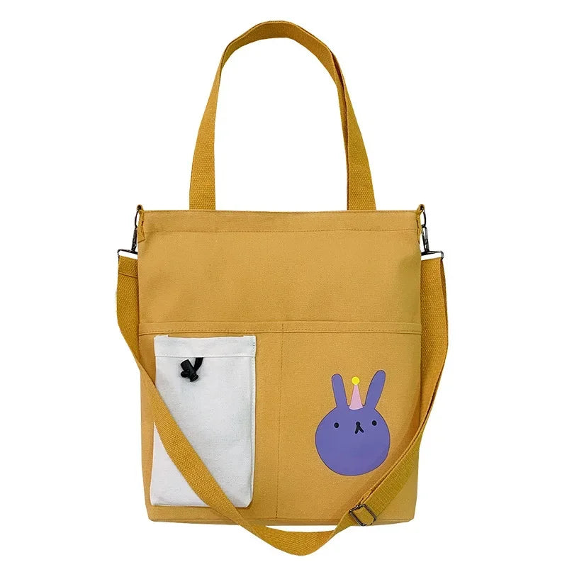 New Korean version of student messenger cute girl canvas shoulder simple large capacity handbag