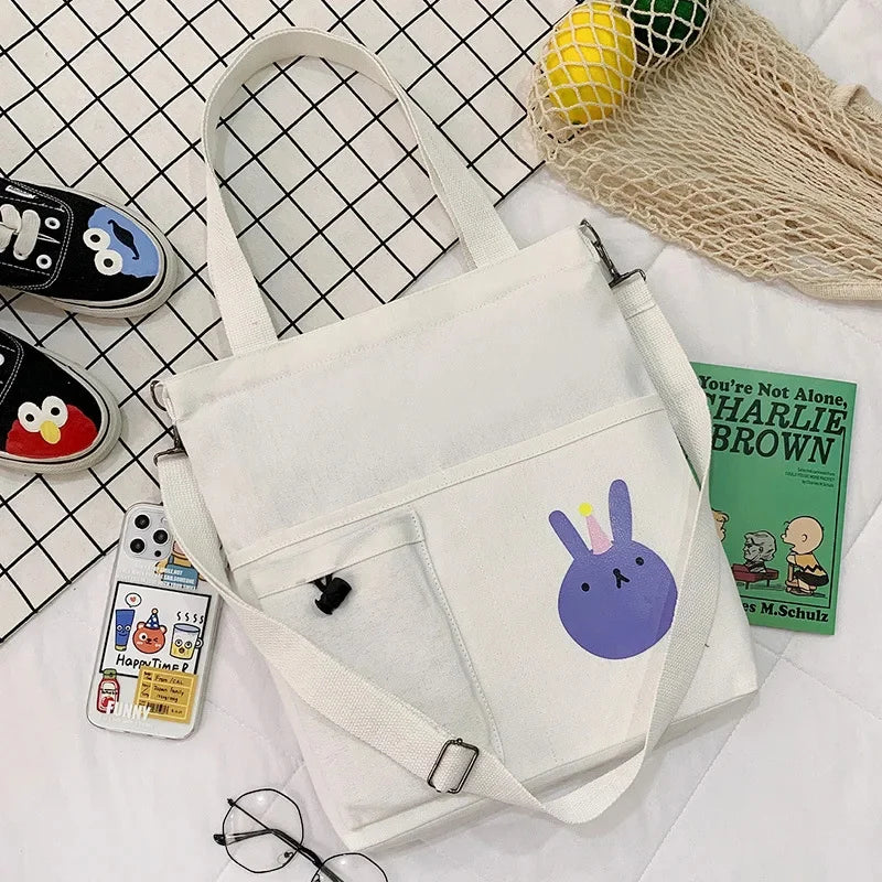 New Korean version of student messenger cute girl canvas shoulder simple large capacity handbag