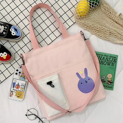 New Korean version of student messenger cute girl canvas shoulder simple large capacity handbag