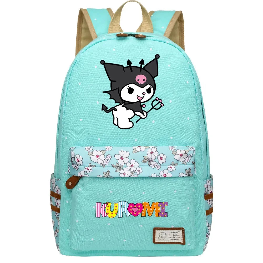 New Kuromi My Melody Boy Girl Kids School Book Bags Women Bagpack Teenagers Schoolbags Canvas Travel Laptop Backpack