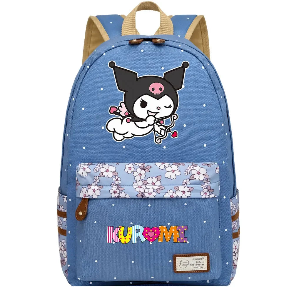 New Kuromi My Melody Boy Girl Kids School Book Bags Women Bagpack Teenagers Schoolbags Canvas Travel Laptop Backpack