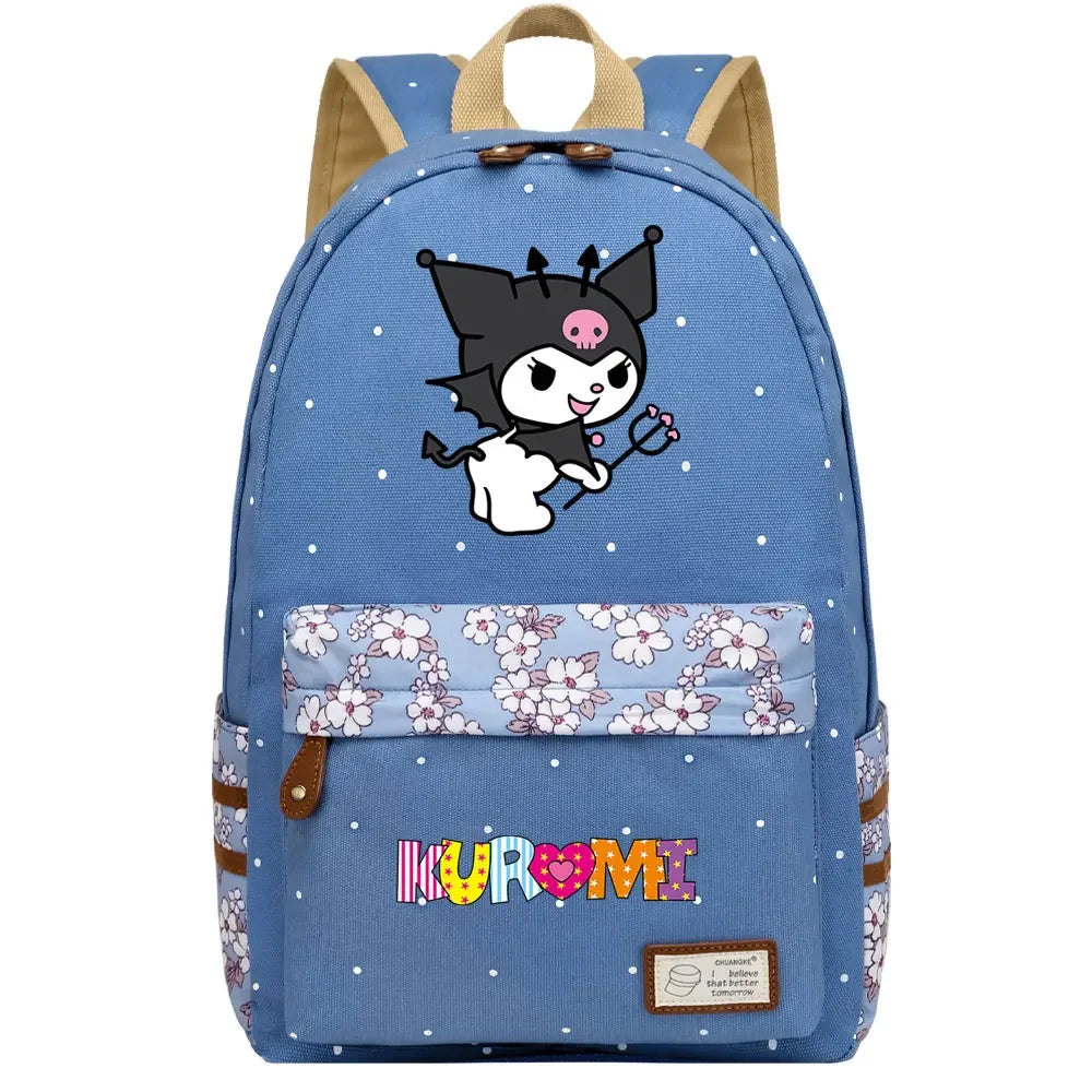 New Kuromi My Melody Boy Girl Kids School Book Bags Women Bagpack Teenagers Schoolbags Canvas Travel Laptop Backpack