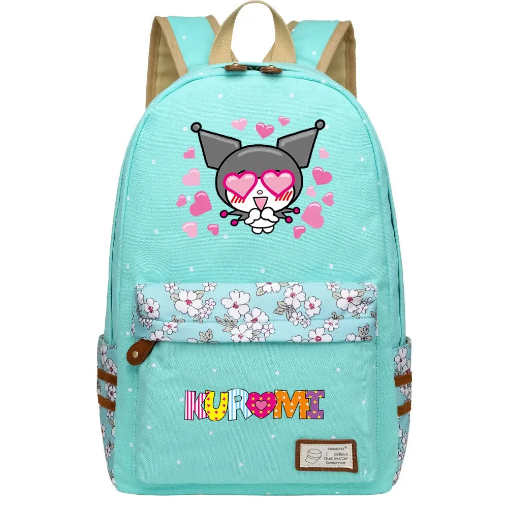 New Kuromi My Melody Boy Girl Kids School Book Bags Women Bagpack Teenagers Schoolbags Canvas Travel Laptop Backpack