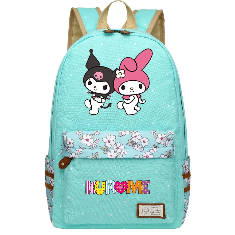 New Kuromi My Melody Boy Girl Kids School Book Bags Women Bagpack Teenagers Schoolbags Canvas Travel Laptop Backpack