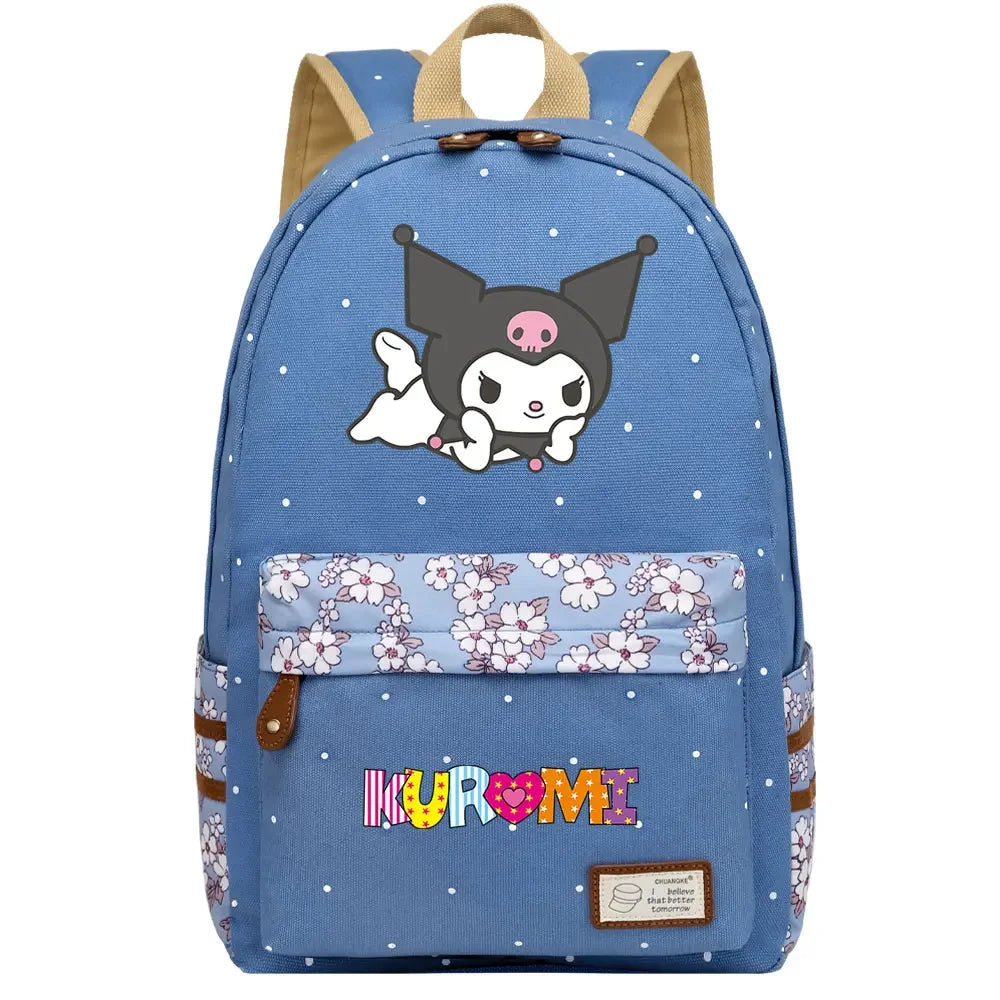 New Kuromi My Melody Boy Girl Kids School Book Bags Women Bagpack Teenagers Schoolbags Canvas Travel Laptop Backpack