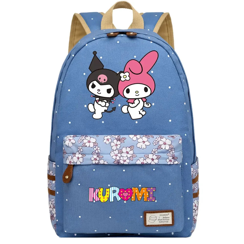 New Kuromi My Melody Boy Girl Kids School Book Bags Women Bagpack Teenagers Schoolbags Canvas Travel Laptop Backpack