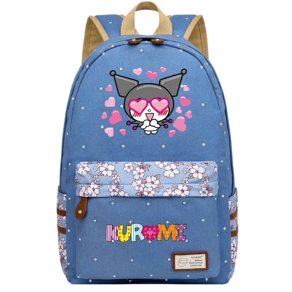 New Kuromi My Melody Boy Girl Kids School Book Bags Women Bagpack Teenagers Schoolbags Canvas Travel Laptop Backpack