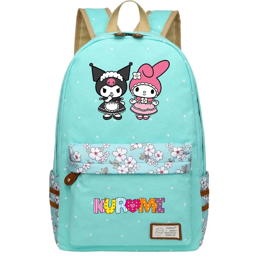 New Kuromi My Melody Boy Girl Kids School Book Bags Women Bagpack Teenagers Schoolbags Canvas Travel Laptop Backpack