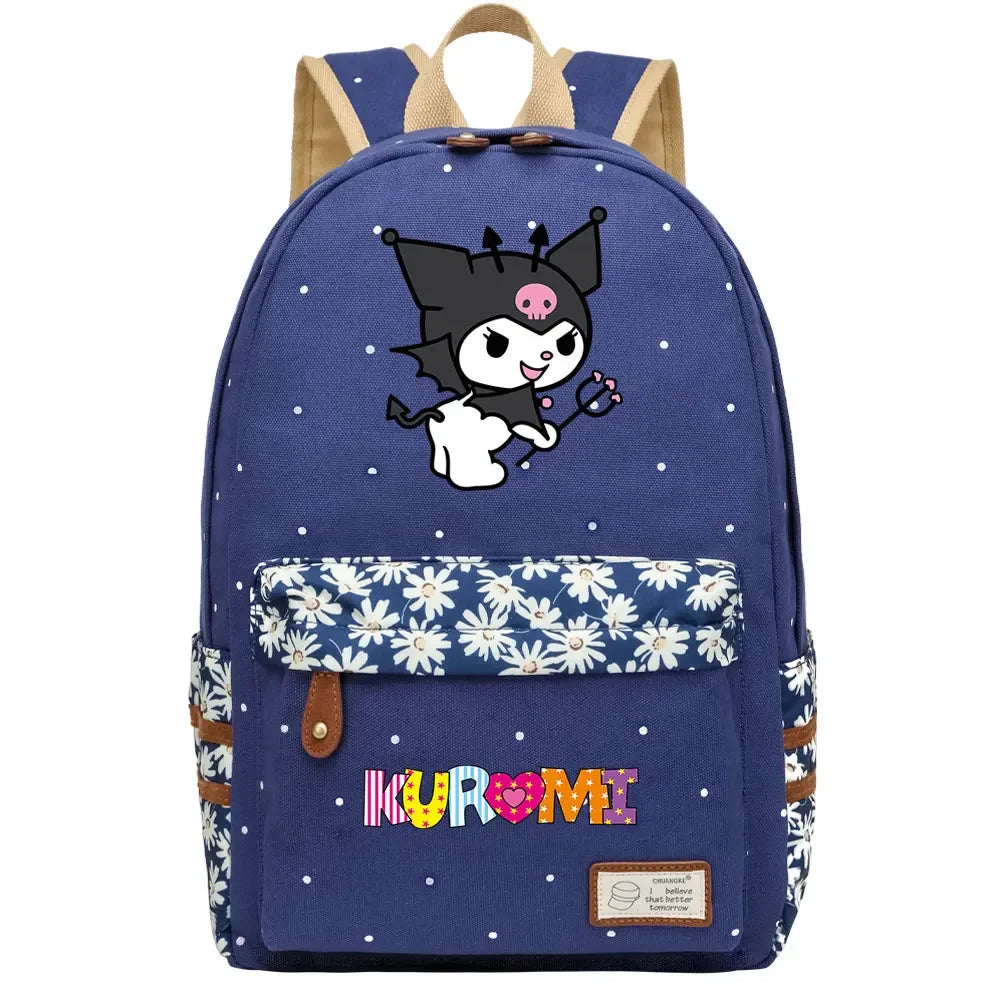 New Kuromi My Melody Boy Girl Kids School Book Bags Women Bagpack Teenagers Schoolbags Canvas Travel Laptop Backpack