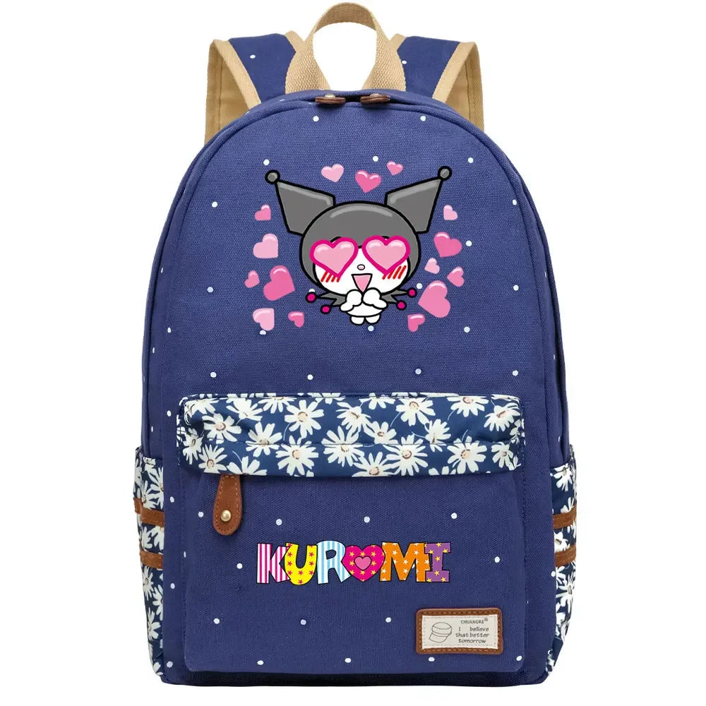 New Kuromi My Melody Boy Girl Kids School Book Bags Women Bagpack Teenagers Schoolbags Canvas Travel Laptop Backpack