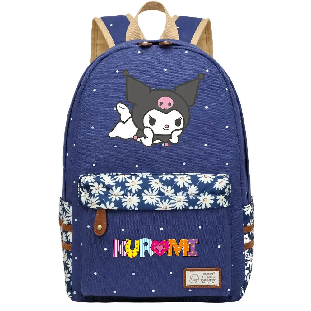 New Kuromi My Melody Boy Girl Kids School Book Bags Women Bagpack Teenagers Schoolbags Canvas Travel Laptop Backpack