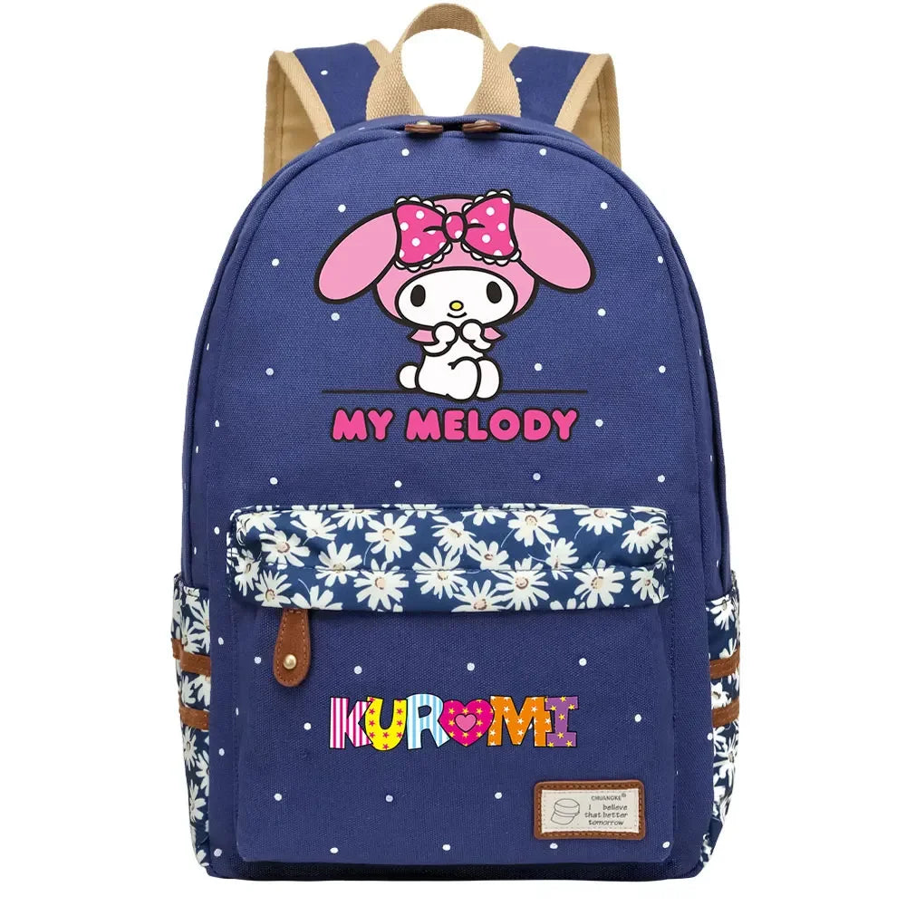 New Kuromi My Melody Boy Girl Kids School Book Bags Women Bagpack Teenagers Schoolbags Canvas Travel Laptop Backpack