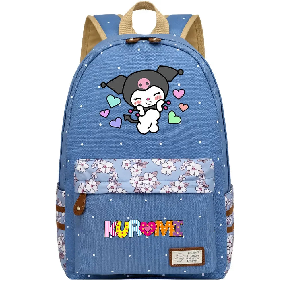 New Kuromi My Melody Boy Girl Kids School Book Bags Women Bagpack Teenagers Schoolbags Canvas Travel Laptop Backpack