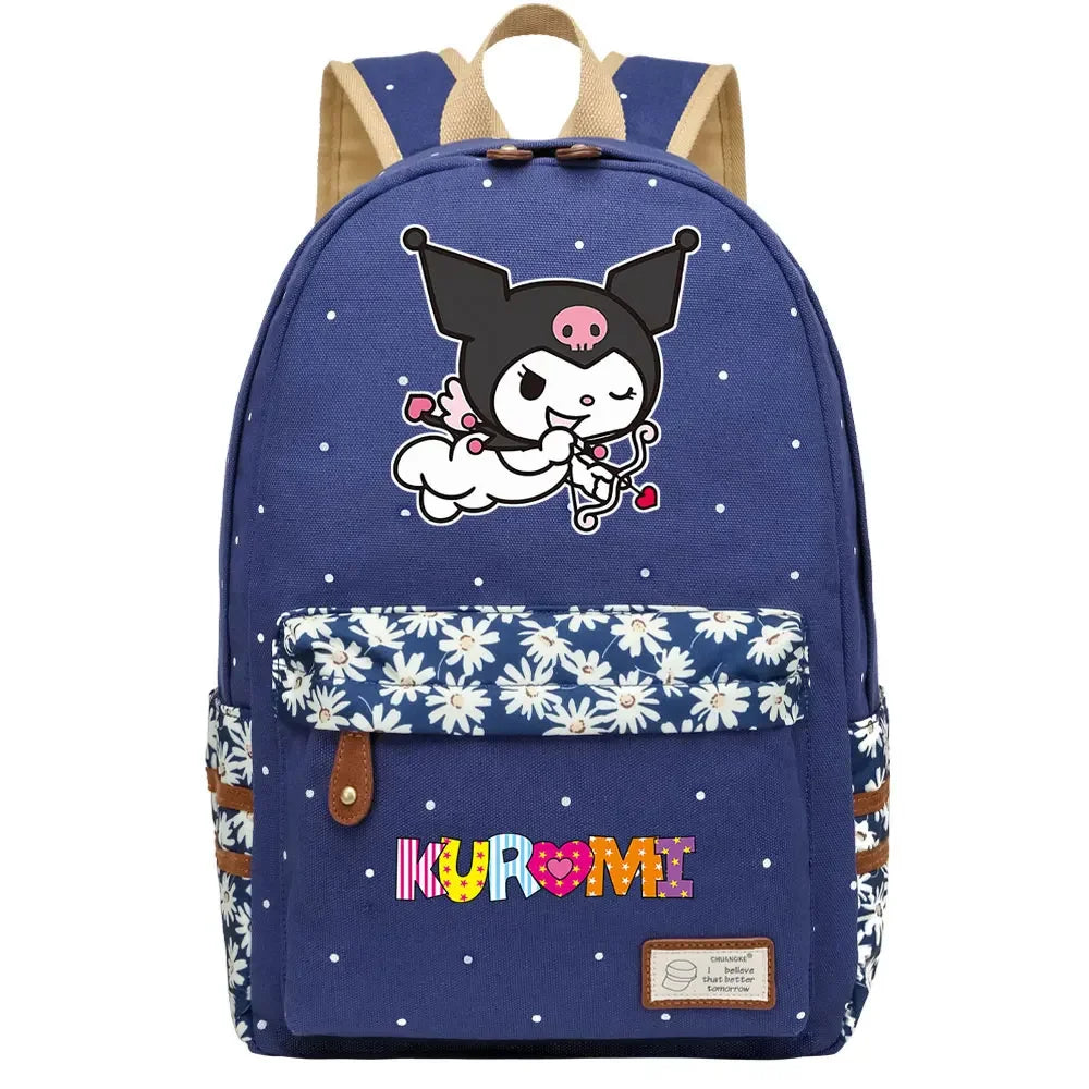 New Kuromi My Melody Boy Girl Kids School Book Bags Women Bagpack Teenagers Schoolbags Canvas Travel Laptop Backpack