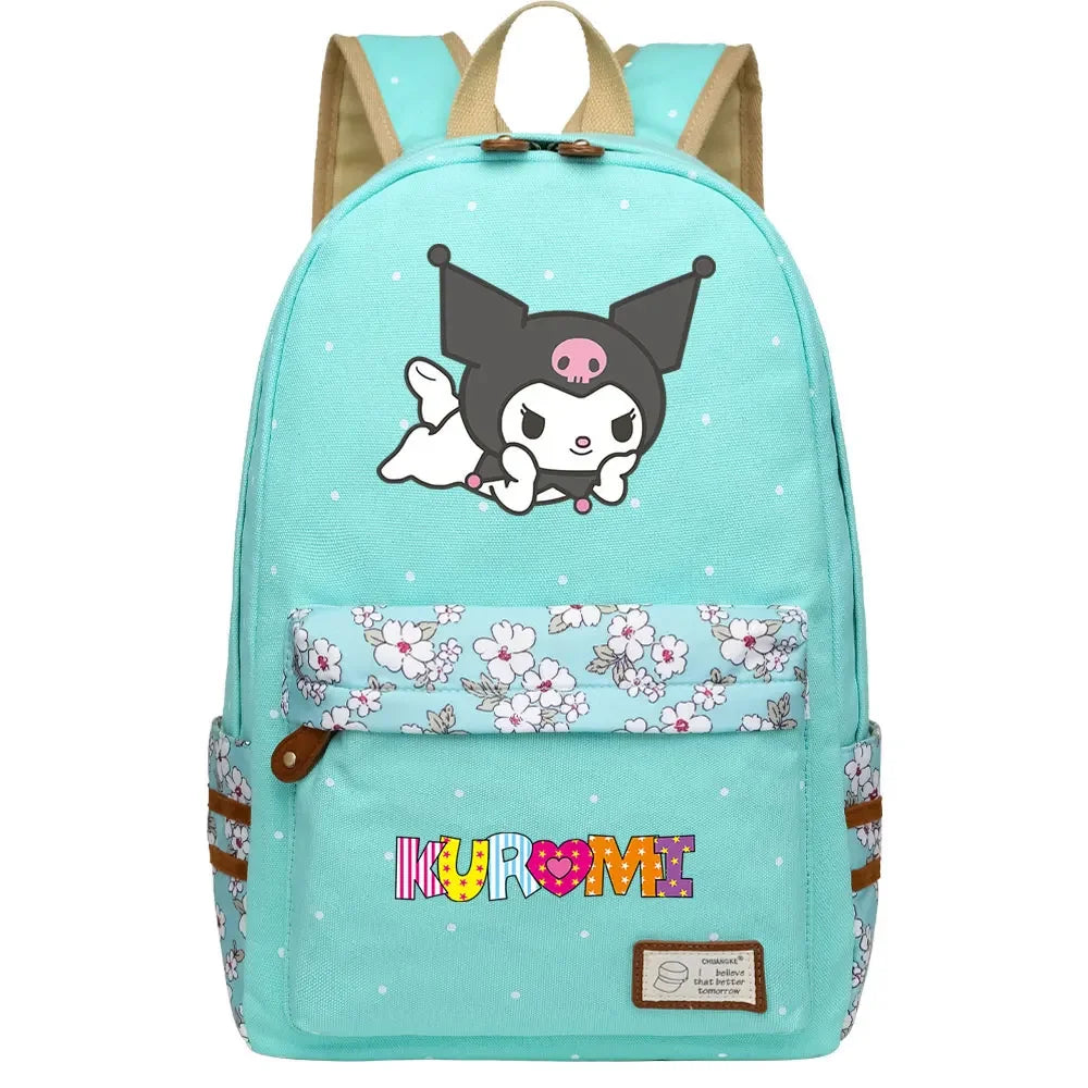 New Kuromi My Melody Boy Girl Kids School Book Bags Women Bagpack Teenagers Schoolbags Canvas Travel Laptop Backpack