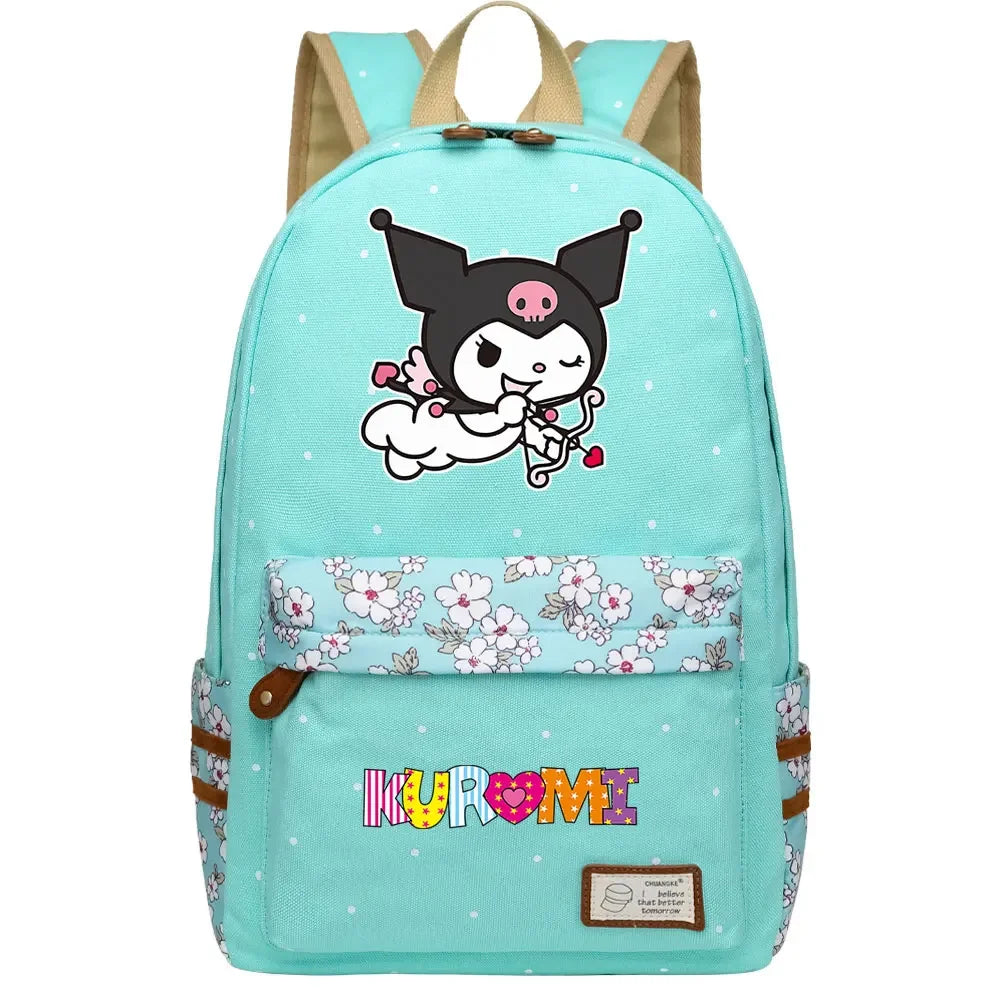 New Kuromi My Melody Boy Girl Kids School Book Bags Women Bagpack Teenagers Schoolbags Canvas Travel Laptop Backpack